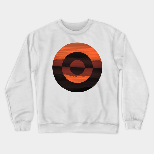 Abstract Circle Red Landscape Crewneck Sweatshirt by Art Designs